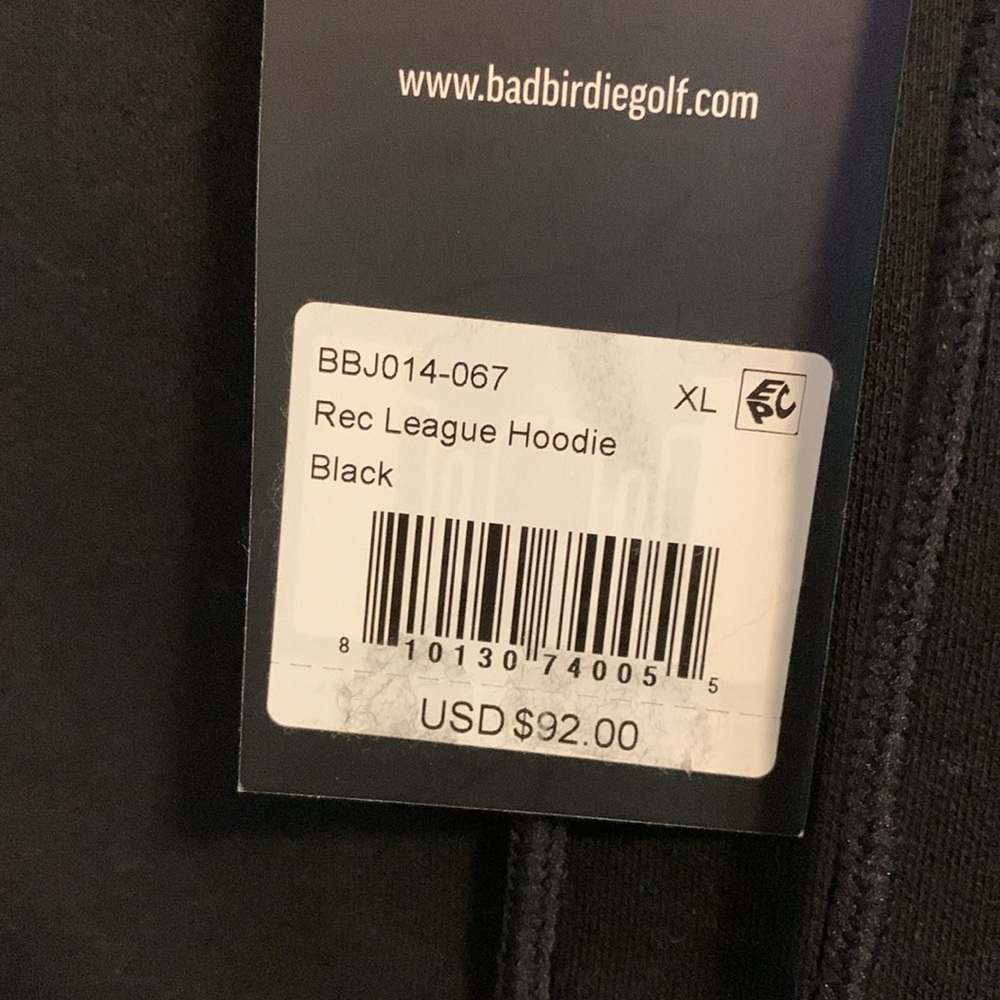 ⚡️Men's bad Birdie Black rec league Hoodie! NWT - Picture 5 of 5